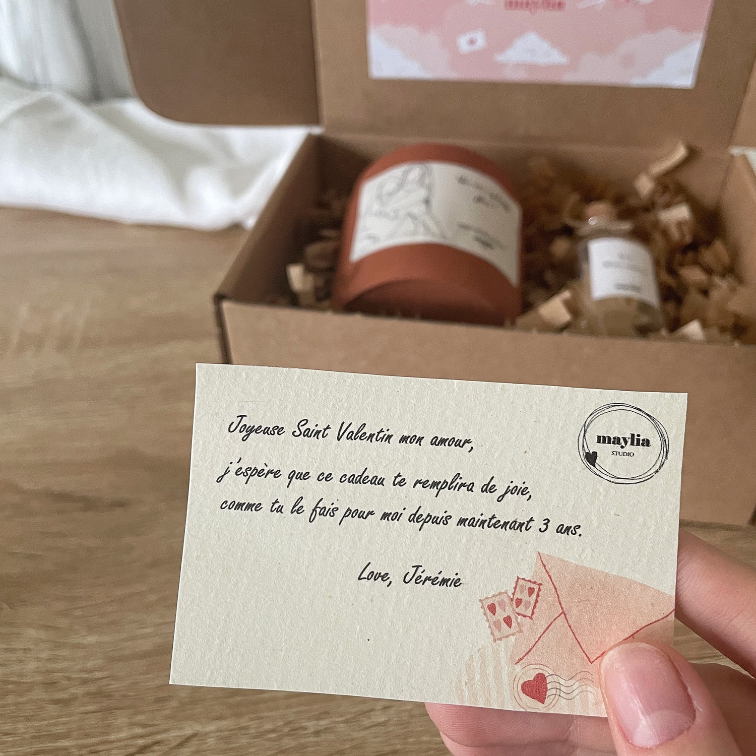 Coffret cadeau bougie parfumée personnalisée naturelle